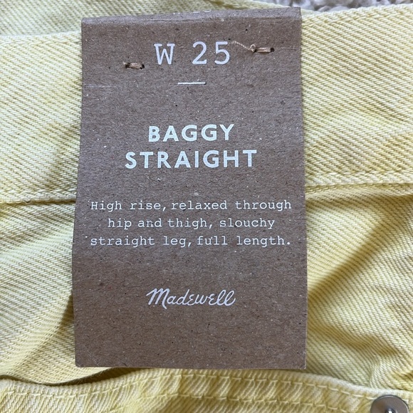 MADEWELL Baggy Straight Jeans in Pale Daffodil NWT Size 25 - Picture 10 of 16